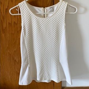 Jcrew white peplum tank top